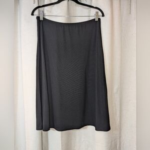 Black Vintage Midi Skirt Lettuce Trim Edge